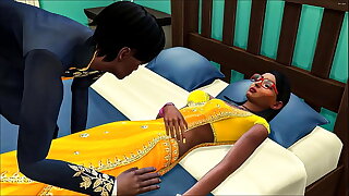 Indian sleepy brother went to his sister'_s room and lay in bed next to her unable to refrain from climbing on her and offering her oral sex - Indian Sex