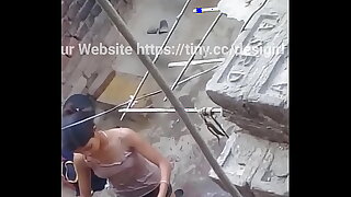 Desi village girl bathing