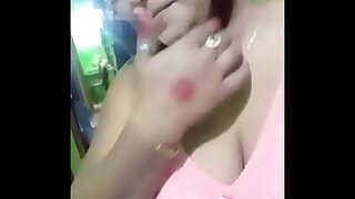Busty indian girl open her bra and panty