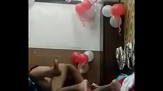Desi Indian girl give best birthday gift at hotel
